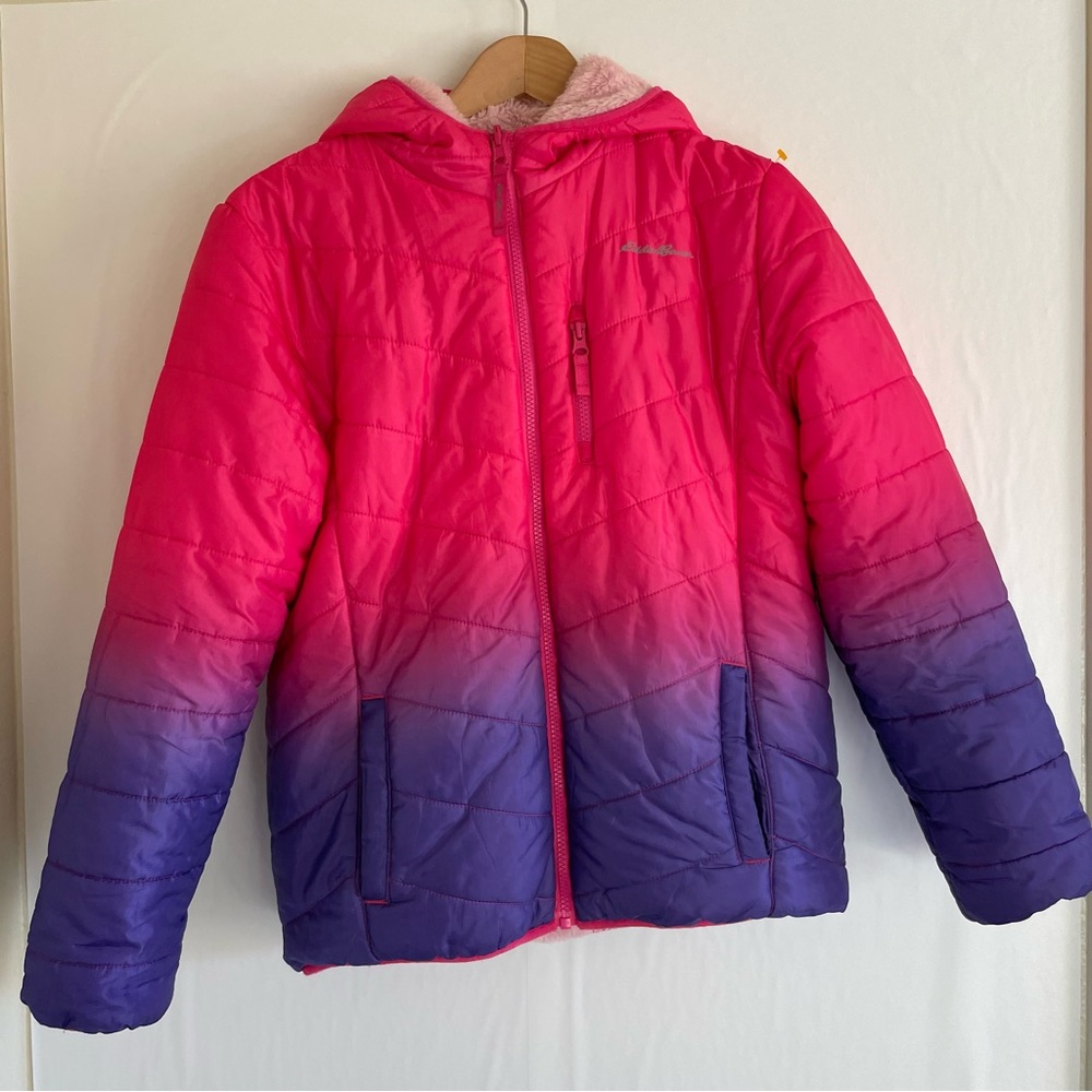 Eddie Bauer Pink Ombre Girls Jacket Size L 14-16